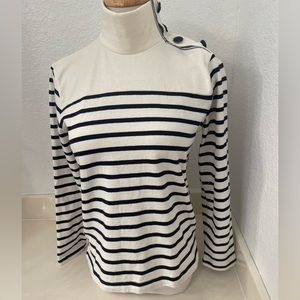J. Crew Nautical Button Collar Turtleneck XS